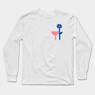 Blue and pink flower Long Sleeve T-Shirt